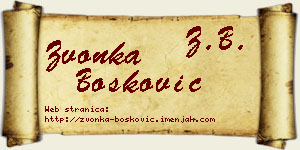 Zvonka Bošković vizit kartica